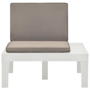 Ensemble table et chaise de jardin Chaises de salon de jardin et coussins 4 pcs Plastique Blanc - Pwshymi - J25184