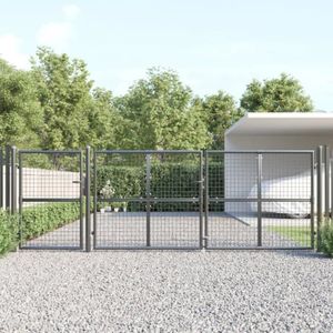 PORTAIL - PORTILLON LEX Portillons - Portal de jardin maille anthracite 400x175 cm acier galvanisé - Qqmora - TKB1108