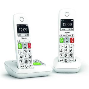 Téléphone fixe E290A Duo - Téléphone Fixe Sans Fil Blanc Avec Rép
