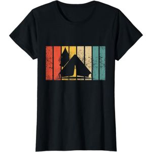 TENTE DE CAMPING Retro Tente - Vintage Outdoor T-Shirt[W4943]