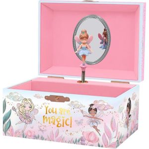 BOITE A BIJOUX Boîte à bijoux musicale pour filles – Boîte à musique de conte de fées pour enfants avec miroir, cadeau d'anniversaire pour p[W2070]