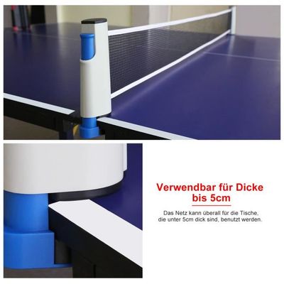 filet de tennis de table rétractable portatif, filet de ping pong à  l'intérieur, 6 pieds (1.8m), s'adapte aux tables 1RKKAK