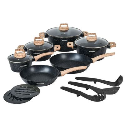 Batterie de cuisine 10 pièces en aluminium - compatible induction