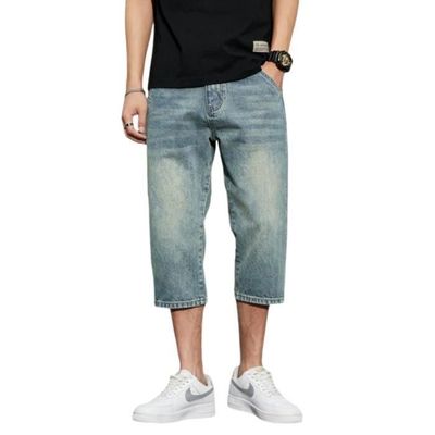 Pantalon Court (pantacourt) Jeans Bleu Délavé Stretch - Marque MISE AU GREEN - Taille 40