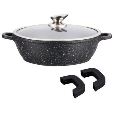 AMT Gastroguss Poêle Carrée 28x28cm Fond BBQ - Manche Amovible, Induction, Revêtement Lotan®
