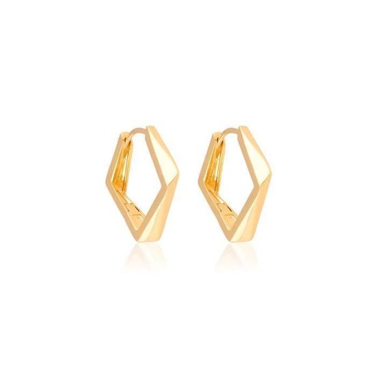 Boucles D'oreilles Créoles En Plaqué Or Jaune 18 Mm – Style Jonc Lisse, Fermoir Clips