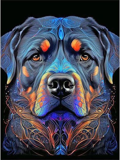 Visage de chien coloré Diamond Painting