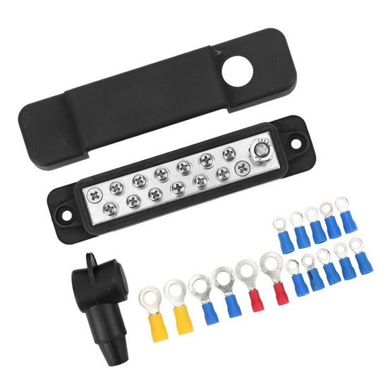 Bloc De Distribution 12 Bornes DC 48V - Barre Collecteur Avec Couvercles Pour RV Et Bateau