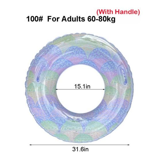 Bouée Piscine Adulte Anneau De Natation Rayée Rétro - Diamètre 75 Cm, Charge 80 Kg