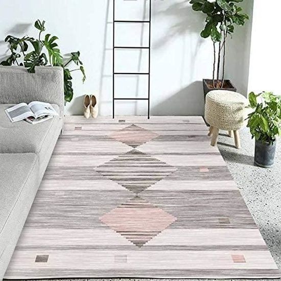 Grand tapis de salon chambre à coucher nordique moderne motif géométrique pour enfant Tapis lavable antidérapant 120X180cm[619]
