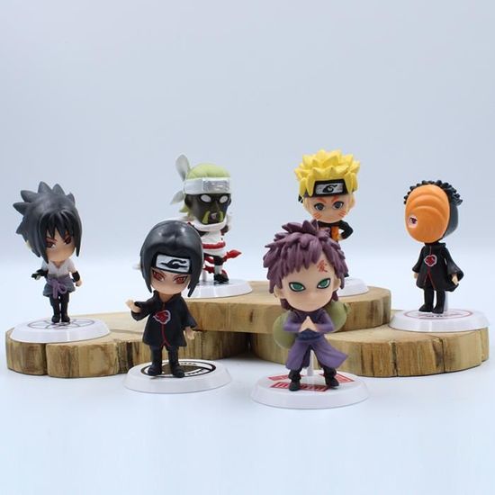 6 pcs / lot 7 cm Anime Naruto 8 cm PVC modèle Uzumaki Naruto Gaara Sasuke Kakashi figurine jouet Halloween cadeau de noël