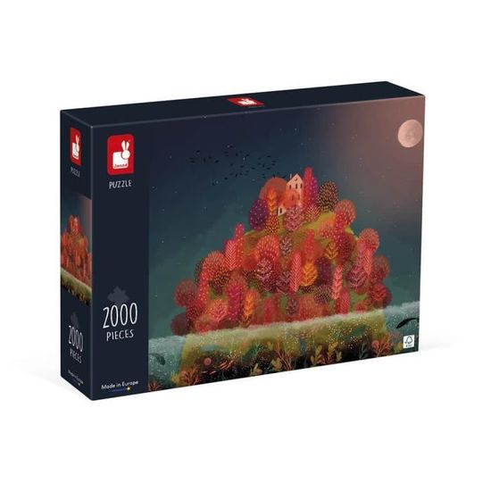 Puzzle Automne Rouge - JANOD - 2000 Pièces - Carton et Emballage FSC - Dès 10 Ans