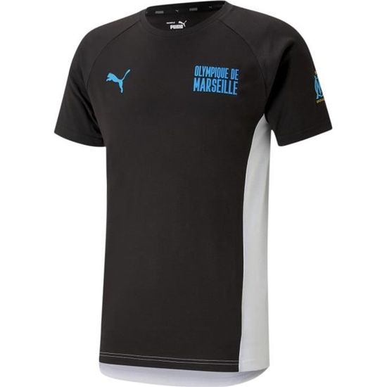T shirt Puma Om Evostripe Tee noir blanc homme Cdiscount Sport