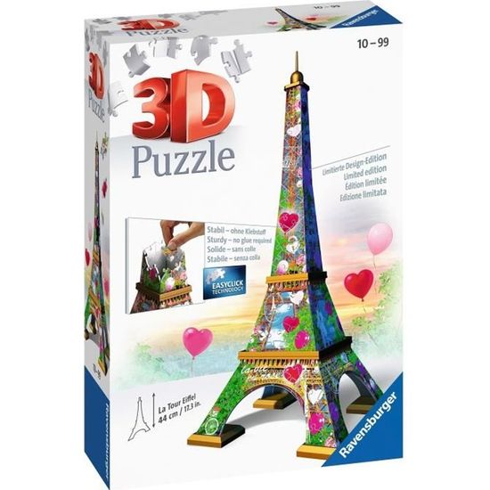 Puzzle 3D Tour Eiffel Love Edition - Ravensburger - 216 pièces - Architecture et monument