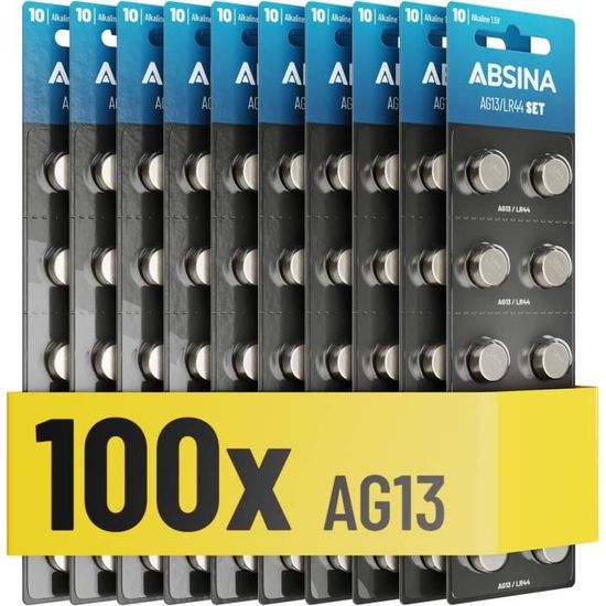 100X Pile Lr44 Ag131,5V Alcaline Étanche & Longue Durée Lr1154 L1154 L1154F G13 G13A
