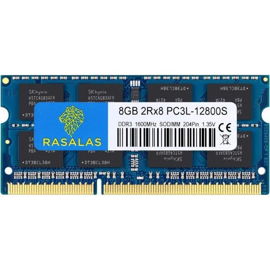 Barrette RAM 8GB DDR3 PC3-12800S SODIMM 204 Broches - SG5641G8FH8NWRN - Occasion
