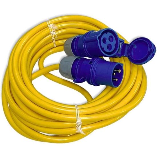 Schwabe 59205 Rallonge électrique de chantier 5m H07BQF 3G2,5, Orange