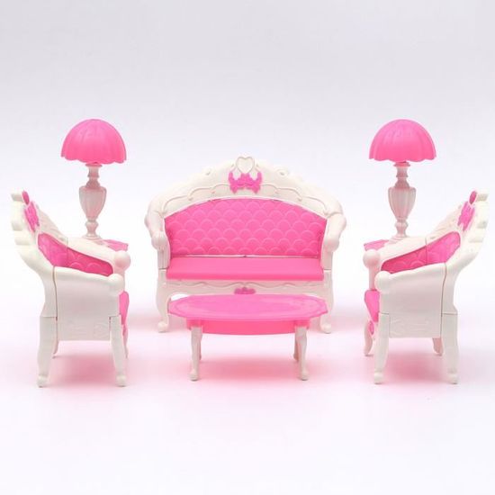 TEMPSA 6Pcs Maison Poupées Salon Meubles Ensemble Chaise Sofa Pour Barbie  Accessoires - Cdiscount Jeux - Jouets