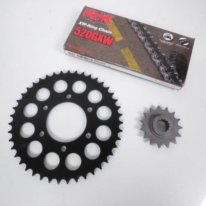 Kit chaîne moto Kawasaki 750 Z750 2004 à 2012 demultiplication 43x15x520