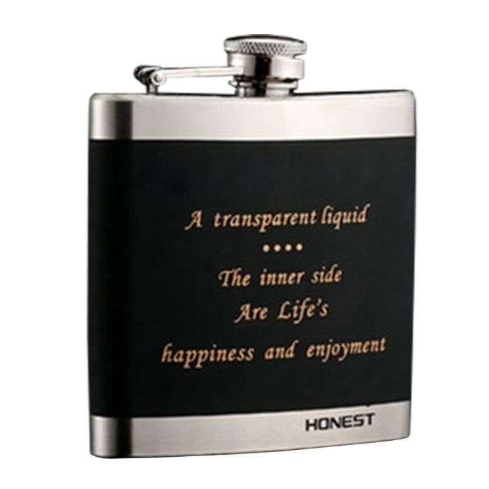 6oz Hip Flask-cuir boissons Bouteille Eau alcool Voyage contenants en métal