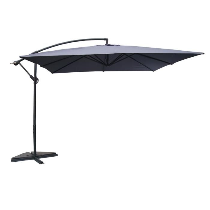 SOLENZARA - Parasol déporté 3x3m Solenzara gris