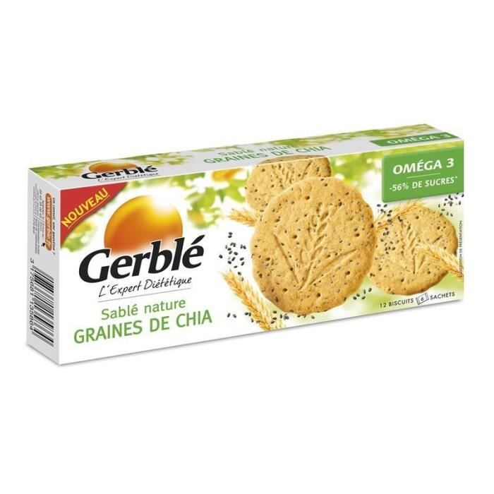 GERBLÉ - Sablé Nature Au Graines Chia 132G - Lot De 4