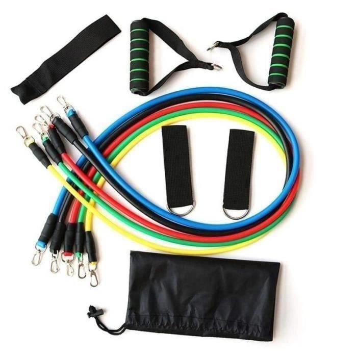 11 Pcs Bandes De Résistance Set, Fitness Elastiques Kit pour Musculation