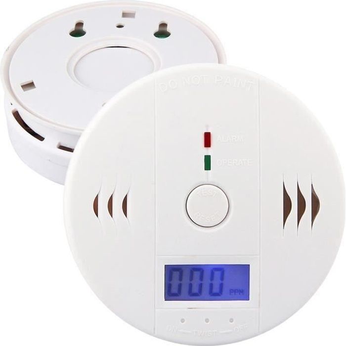 2pcs Détecteur de Monoxyde de Carbone CO Gaz portable Surveillance Capteur Empoisonnement Avertissement d'alarme du Testeur B T04D3