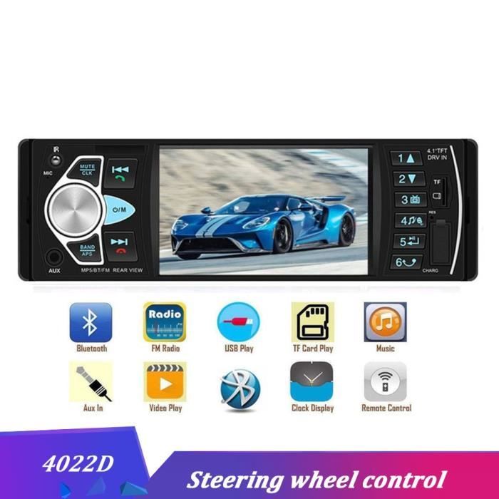 1 Din 12V Bluetooth 2.0 Autoradio Auto stéréo autoradios avec télécommande In dash FM Radios Aux SD USB MP3 - Type 4022D Car Radio
