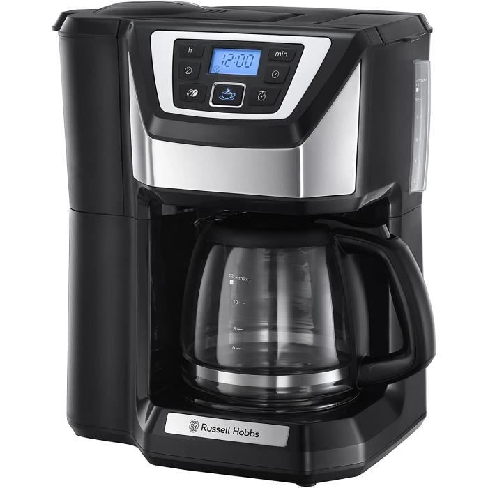 Russell Hobbs Machine à Café, Cafetière Filtre Semi Automatique, Moulin à Café, Ultra Silencieuse - 22000-56 Chester
