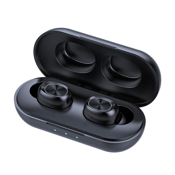 TWS écouteurs Bluetooth, écouteurs Streo sans fil avec étui de chargement sans fil, son stéréo 3D, boîte de chargement - Type Black