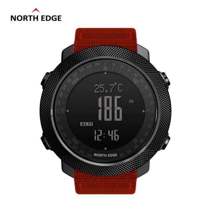 Orange Nouveau North Edge montre numérique de sport pour hommes en cours d'exécution natation altimètre baromètre boussole escalade