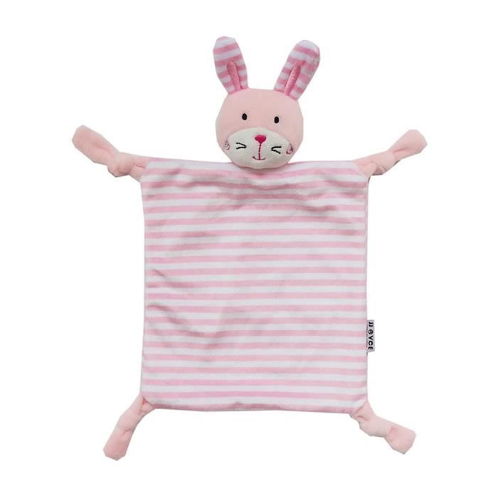 Lapin rose Bébé Confort Blanket sécurité Blanket- Noué en peluche sécurité Stuffed Animal doudou pour les filles