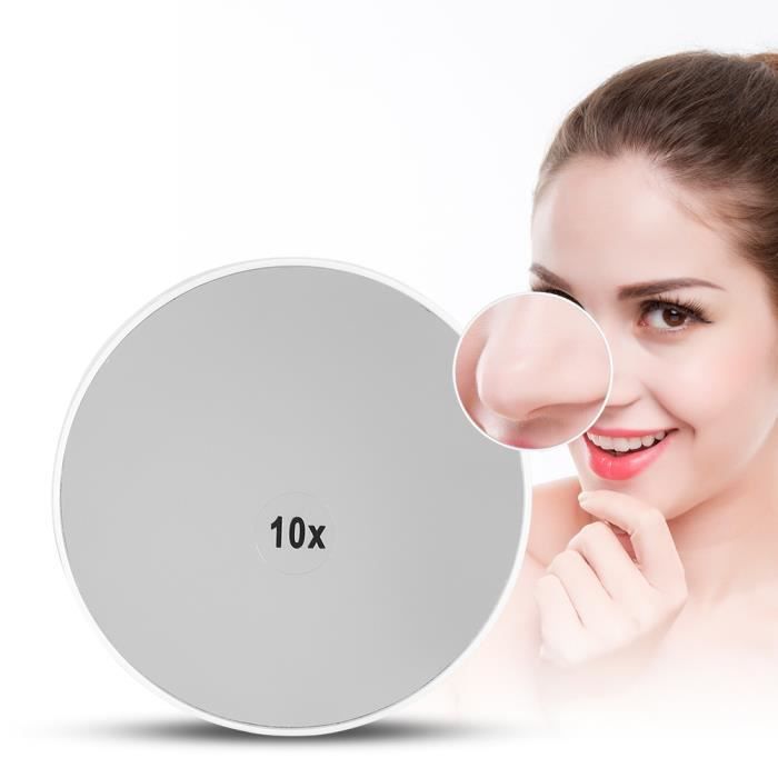 10X Miroir Maquillage Lumineux de Voyage Miroir portable à Poser pour Rasage -YEA