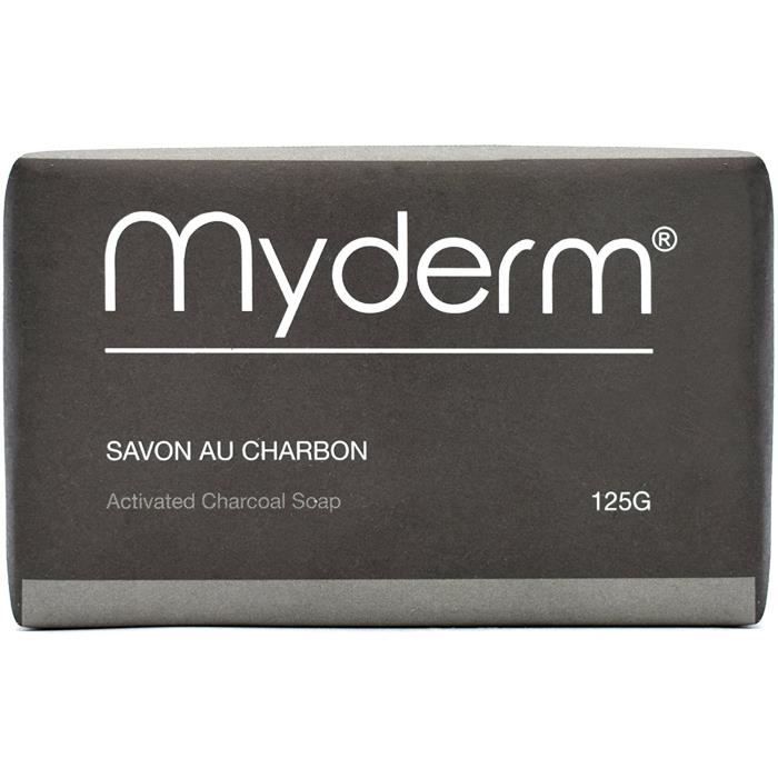 Savon au charbon activée 125 g - Activated Charcoal Soap 125g - Savon 125 g au Charbon Végétal Actif - MYDERM 4154