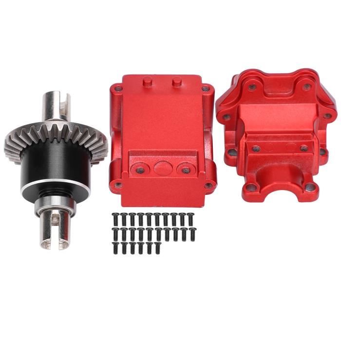 Dioche Différentiel en métal RC Kit Boîte de Vitesses Rouge RC avec Différentiel Métal pour WLtoys 144001 1/14 Voiture