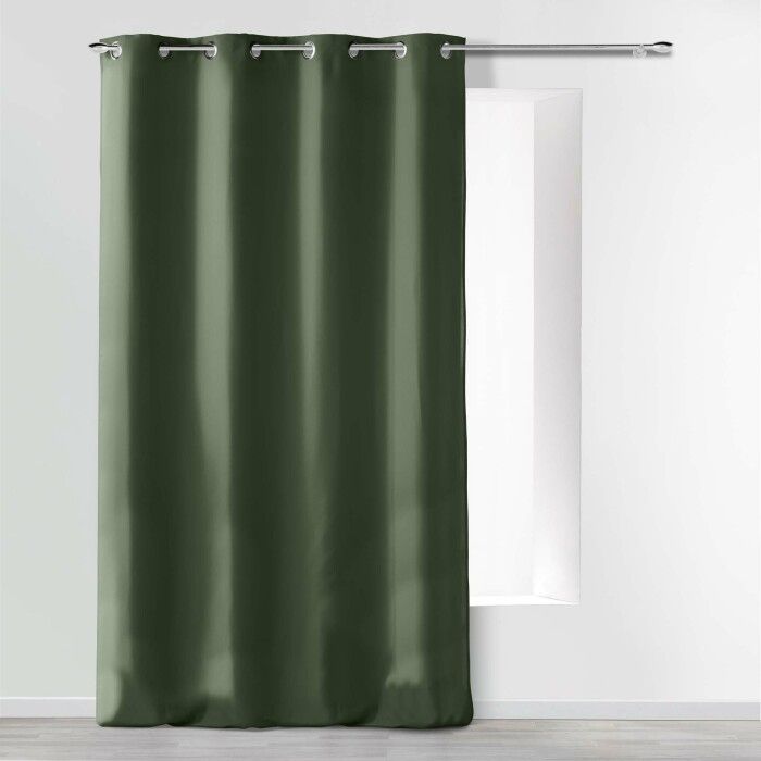 CDaffaires Rideau a oeillets 140 x 260 cm microfibre unie absolu Kaki