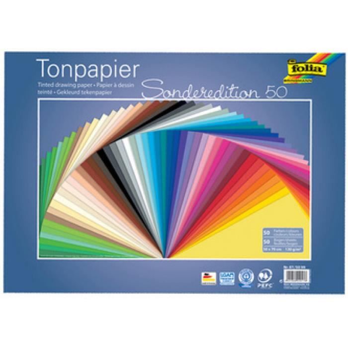 FOLIA Papeterie - Fournitures folia Papier de couleur, (L)250 x (H)350 mm, 130g-m2 225180