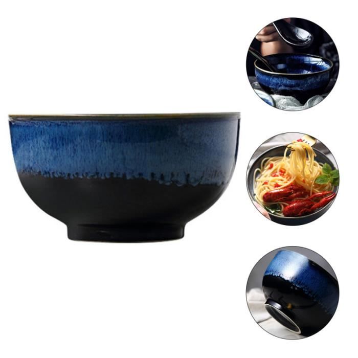 2 Pièces en Céramique Bolles Belle Amendere Creative Riz Bols en Porcelaine Ramen Bol Style Japonais assiette service de table