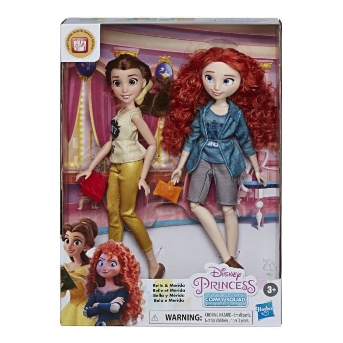 Disney Princesses - Poupees tendances Comfy Squad Belle et Merida - 30 cm