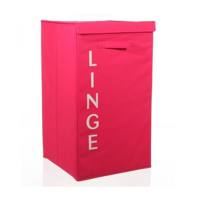Panier à linge écriture framboise