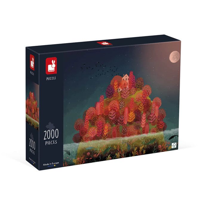 JANOD - Puzzle Automne Rouge - Puzzle Enfant et Adulte 2000 Pièces - Puzzle Carton et Emballage FSC TM - Dès 10 Ans