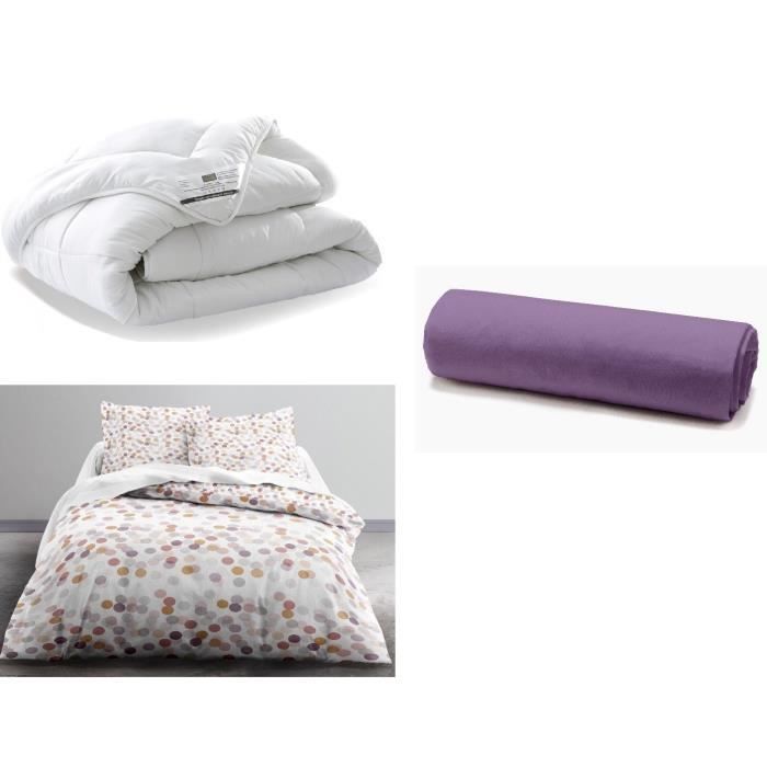 TODAY Pack complet CHAMPAGNE 220x240cm - Couette + Parure de couette + Drap Housse Coton
