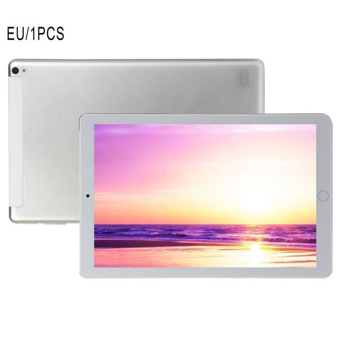 1+16Go Tablette PC 10,1 pouces grand écran double SIM 4G téléphone tablette PC micro WIFI, gris argenté
