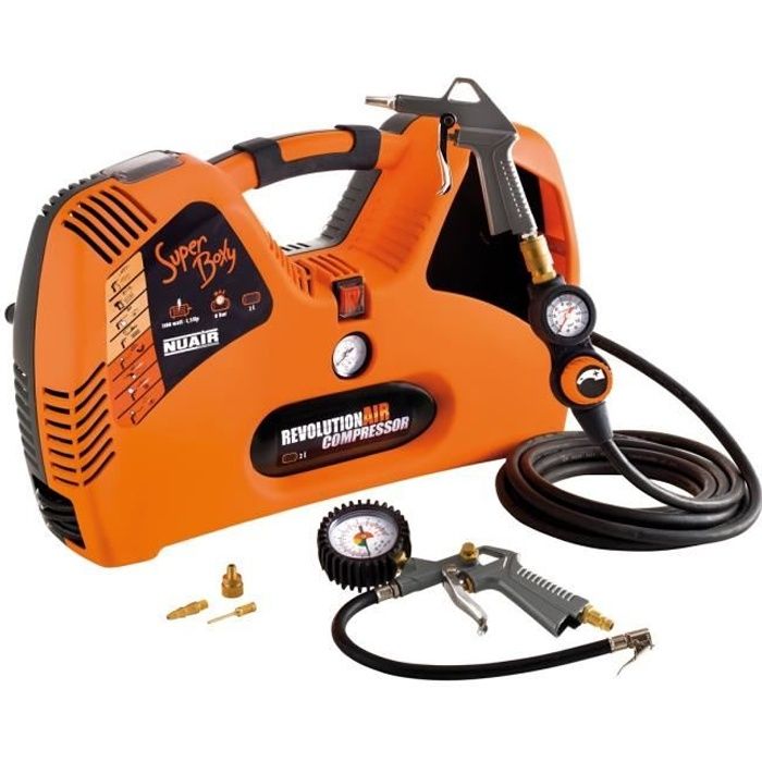 REVOLUTION'AIR Compresseur d'air Superboxy 2L 1,5CV - Compact portatif et léger