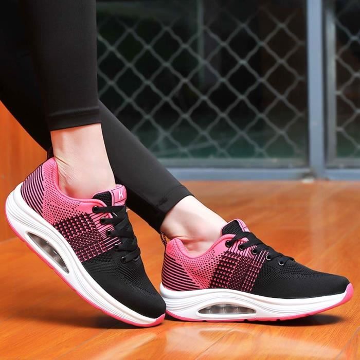 chaussure de securite Femmes Outdoor Running Rock Chaussures Compensées Coussin Sport Chaussures Décontractées Baskets