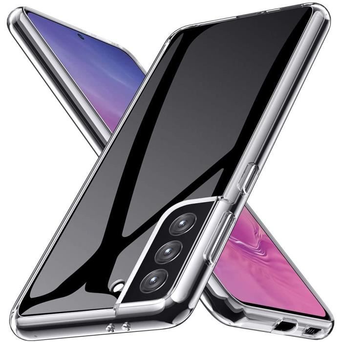 Coque Samsung Galaxy S21 - Protection Silicone Transparente Souple Fin et Antichoc - New&Teck