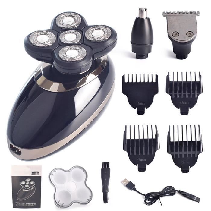 Cinq têtes flottantes USB rechargeable lavable pour hommes rasoir électrique nez tondeuse à cheveux