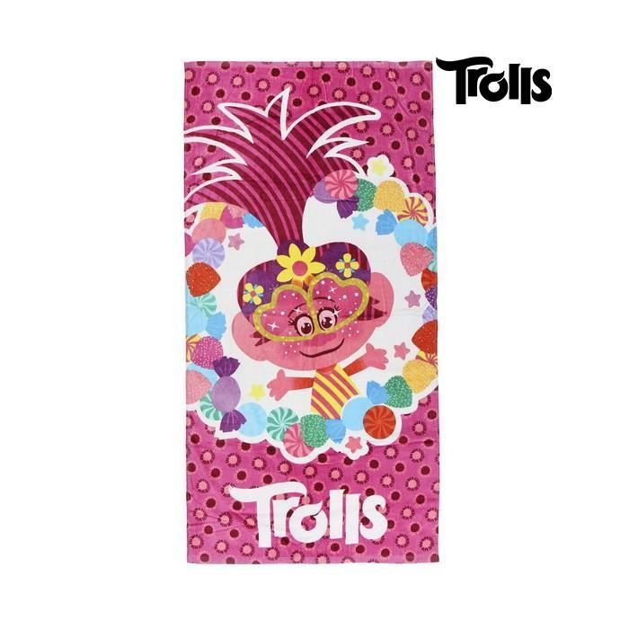 Serviettes de plage et de piscine moderne serviette de plage trolls 75496 coton rose