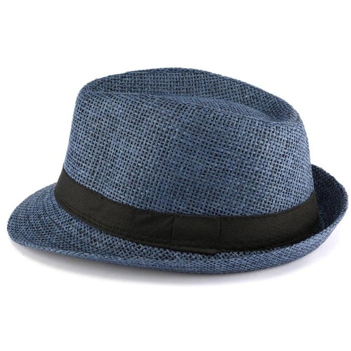 Chapeau Paille Enfant Bleu Mylko 6 a 11 ans - Bleu - Taille unique